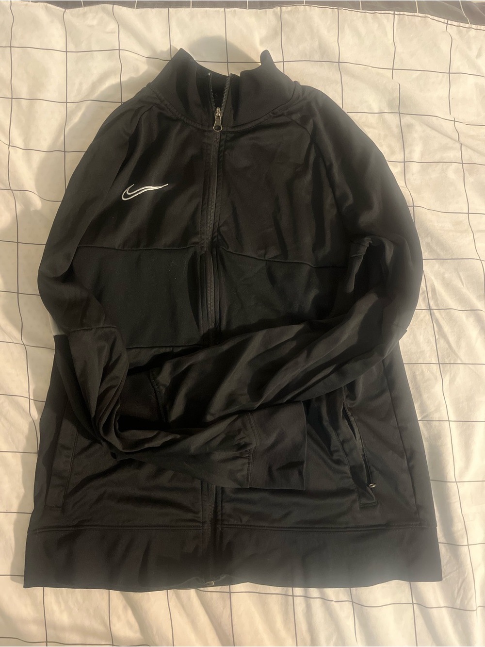 Nike Black Full-Zip Performance Jacket with White Swoosh